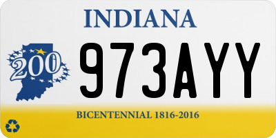 IN license plate 973AYY