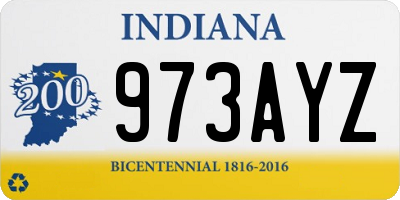 IN license plate 973AYZ