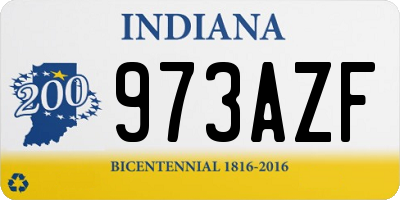 IN license plate 973AZF