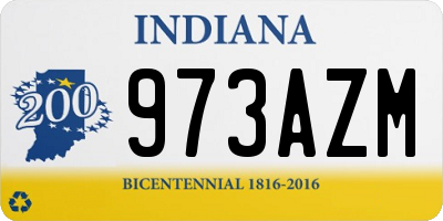 IN license plate 973AZM
