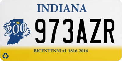 IN license plate 973AZR