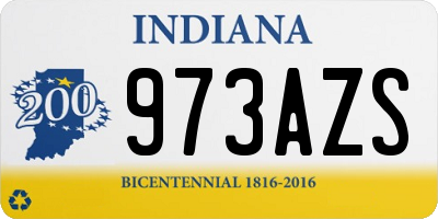 IN license plate 973AZS