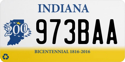 IN license plate 973BAA