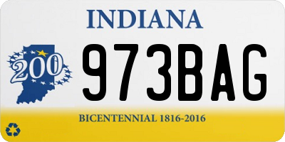 IN license plate 973BAG
