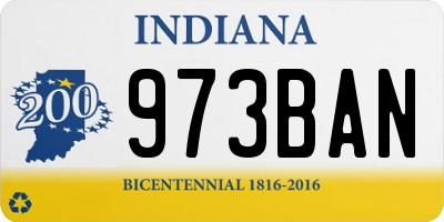 IN license plate 973BAN