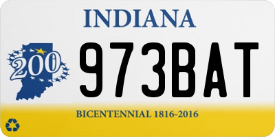 IN license plate 973BAT