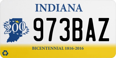 IN license plate 973BAZ