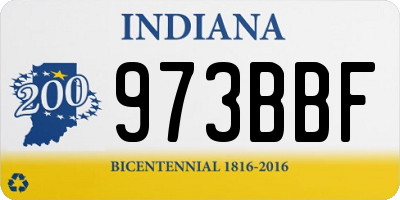 IN license plate 973BBF