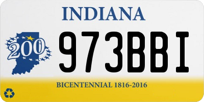 IN license plate 973BBI