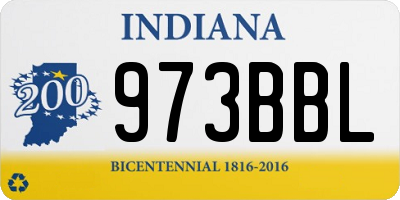 IN license plate 973BBL