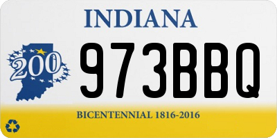 IN license plate 973BBQ
