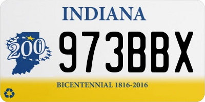 IN license plate 973BBX