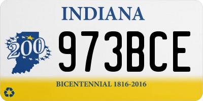 IN license plate 973BCE