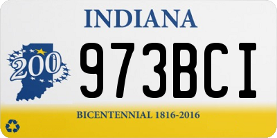 IN license plate 973BCI