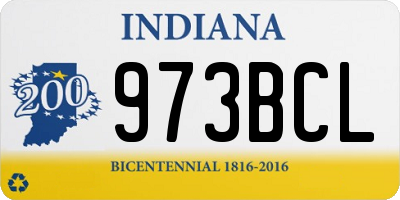 IN license plate 973BCL