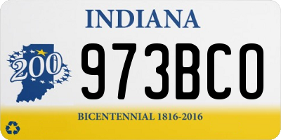 IN license plate 973BCO