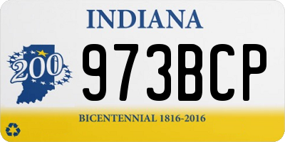 IN license plate 973BCP
