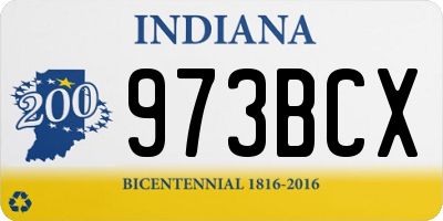 IN license plate 973BCX