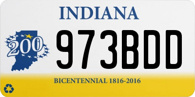 IN license plate 973BDD