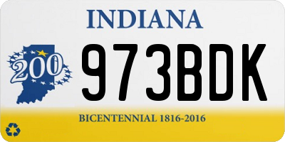 IN license plate 973BDK