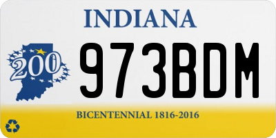 IN license plate 973BDM