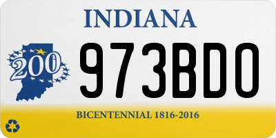 IN license plate 973BDO