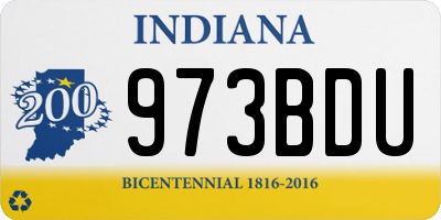 IN license plate 973BDU