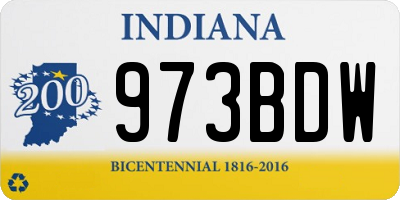 IN license plate 973BDW