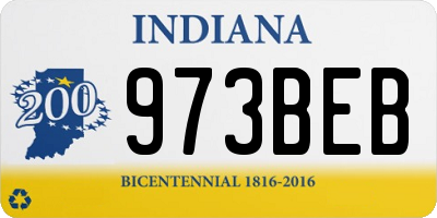 IN license plate 973BEB