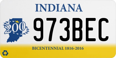 IN license plate 973BEC