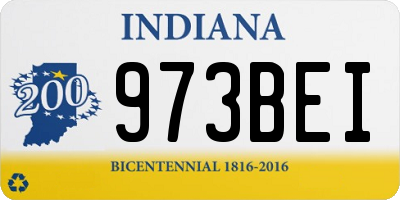 IN license plate 973BEI