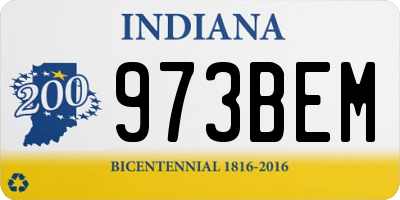 IN license plate 973BEM