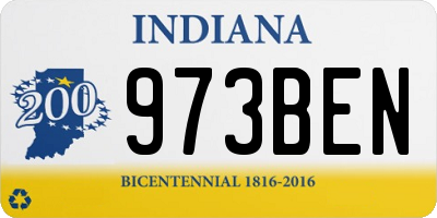 IN license plate 973BEN