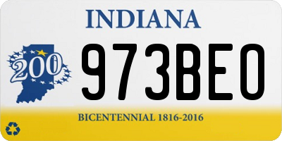 IN license plate 973BEO