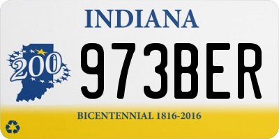 IN license plate 973BER