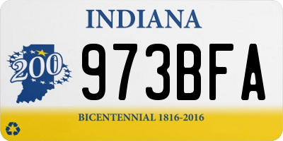 IN license plate 973BFA