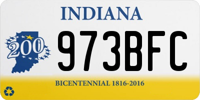 IN license plate 973BFC
