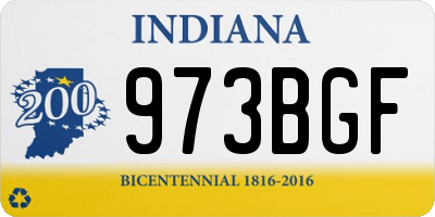 IN license plate 973BGF