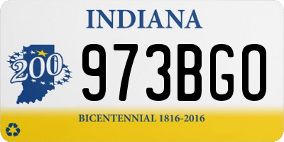 IN license plate 973BGO