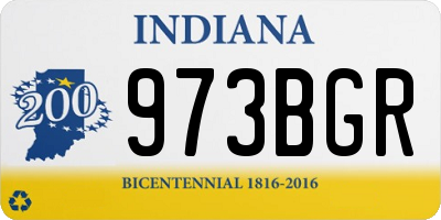 IN license plate 973BGR