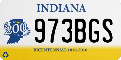 IN license plate 973BGS
