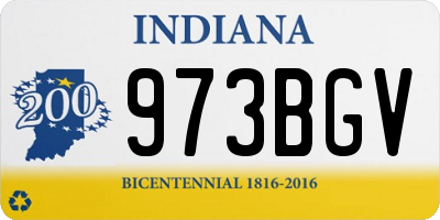 IN license plate 973BGV