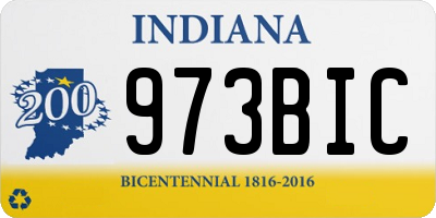 IN license plate 973BIC