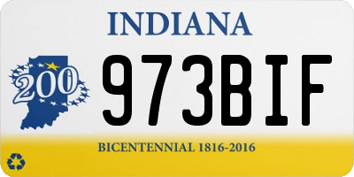IN license plate 973BIF