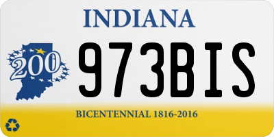 IN license plate 973BIS