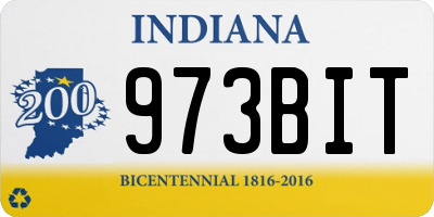 IN license plate 973BIT