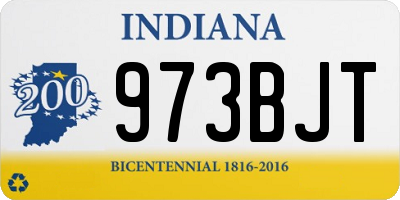 IN license plate 973BJT