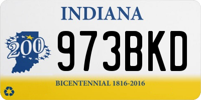 IN license plate 973BKD