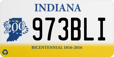 IN license plate 973BLI