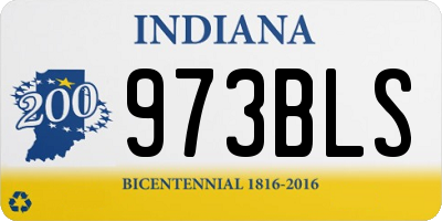 IN license plate 973BLS